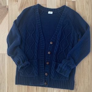 Black poppy cable knit cardigan